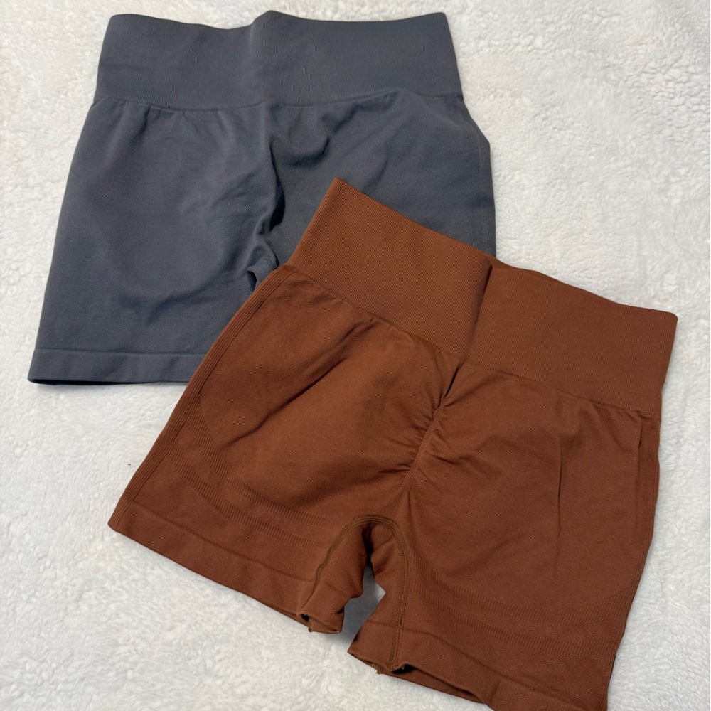 Amazon Brown and Gray High-Waisted Shorts